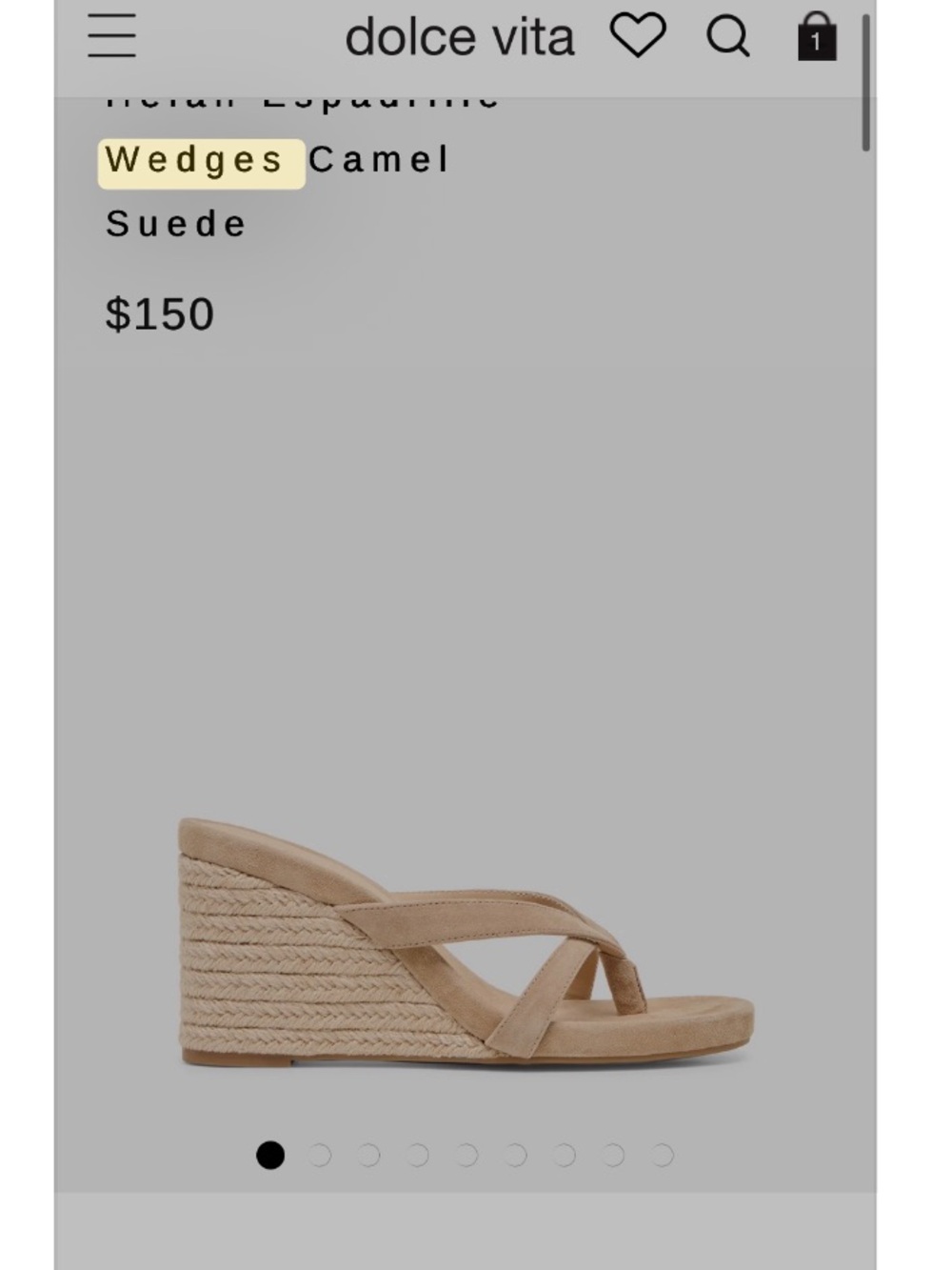Dolce Vita Camel Suede Espadrille Wedge Sandals